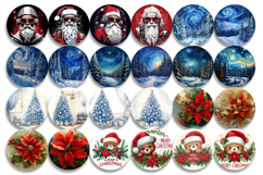 Christmas Ornament Sublimation, Round Ornament Png Product Image 3