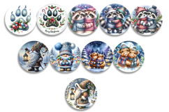 Christmas Ornament Sublimation, Round Ornament Png Product Image 5
