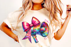 Cheer Megaphone PNG, Cheerleader PNG, Cheer Coquette Bow PNG Product Image 2