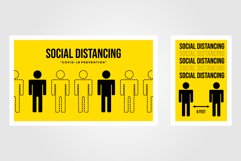 social distancing poster covid prevention illustration Product Image 1