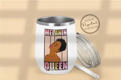 Melanin Black Queen SVG for Cricut. Short Curly Hair Girl