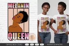 Melanin Black Queen SVG for Cricut. Short Curly Hair Girl
