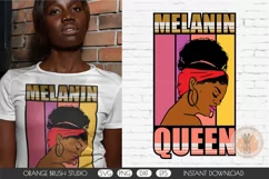 Melanin Queen SVG Messy Bun African American Woman Afro Hair