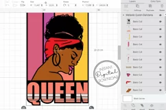 Melanin Queen SVG Messy Bun African American Woman Afro Hair