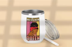 Melanin Queen SVG Messy Bun African American Woman Afro Hair