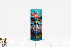 3d Floral Owl Sublimation Tumbler Wrap Set | 20 PNG Designs Product Image 19