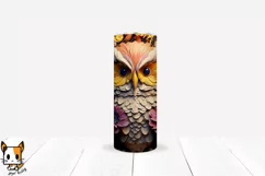 3d Floral Owl Sublimation Tumbler Wrap Set | 20 PNG Designs Product Image 17
