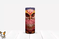 3d Floral Owl Sublimation Tumbler Wrap Set | 20 PNG Designs Product Image 12
