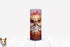 3d Floral Owl Sublimation Tumbler Wrap Set | 20 PNG Designs Product Image 7