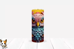 3d Floral Owl Sublimation Tumbler Wrap Set | 20 PNG Designs Product Image 6