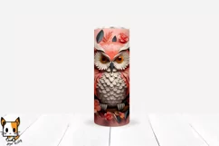 3d Floral Owl Sublimation Tumbler Wrap Set | 20 PNG Designs Product Image 4