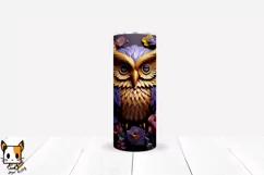 3d Floral Owl Sublimation Tumbler Wrap Set | 20 PNG Designs Product Image 2