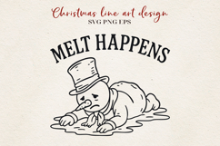 Christmas Snowman Line Art | Holiday Meltdown SVG PNG EPS Product Image 1