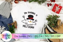 Funny Snowman SVG | Melting Snowman Cut file Product Image 1