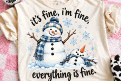 Meltdown Snowman Christmas Sublimation PNG Product Image 1
