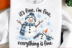 Meltdown Snowman Christmas Sublimation PNG Product Image 2
