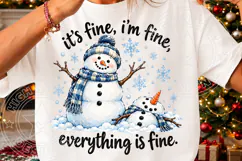 Meltdown Snowman Christmas Sublimation PNG Product Image 3