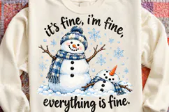Meltdown Snowman Christmas Sublimation PNG Product Image 4