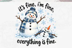 Meltdown Snowman Christmas Sublimation PNG Product Image 5