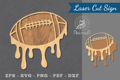 Melted American Football Laser Cut Decoration Product Image 1