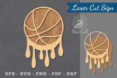 Melted Basketball Laser Cut Decoration Product Image 1