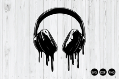 Melting Headphone Dripping SVG, Dripping Headphone SVG Product Image 1
