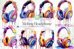 Melting Headphone Watercolor Sublimation Bundle Product Image 1