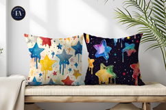 Melting Stars Like Dripping Paint Handmade Watercolor DP Product Image 2