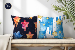 Melting Stars Like Dripping Paint Handmade Watercolor DP Product Image 2