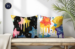 Melting Stars Like Dripping Paint Handmade Watercolor DP Product Image 2