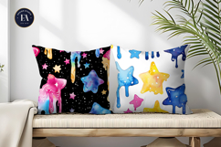 Melting Stars Like Dripping Paint Handmade Watercolor DP Product Image 2