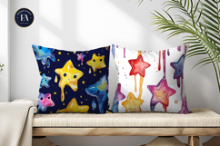 Melting Stars Like Dripping Paint Handmade Watercolor DP Product Image 2