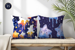 Melting Stars Like Dripping Paint Handmade Watercolor DP Product Image 2