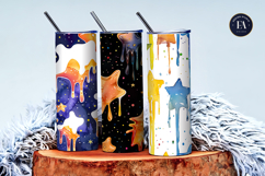 Melting Stars Like Dripping Paint Handmade Watercolor DP Product Image 3