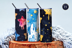 Melting Stars Like Dripping Paint Handmade Watercolor DP Product Image 3