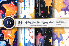 Melting Stars Like Dripping Paint Handmade Watercolor DP Product Image 1