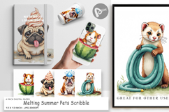 Melting Summer Pets Digital Paper Product Image 1