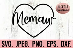 Memaw Heart SVG - Blessed Memaw - Most Loved Mothers Day Product Image 1