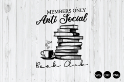 Anti Social Book Club SVG, Introverted Reader SVG Product Image 1