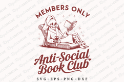 Members Only Anti Social Book Club SVG Design Product Image 1