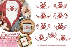 Pet Paws, Cat and Dog Memorial, Paw with Wings SVG Set Product Image 1
