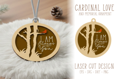 Memorial Cardinal Ornament Laser Cut Ornament Product Image 1