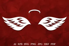 Memorial Angel Wings SVG, Angel Wings SVG, Memorial SVG Product Image 1