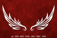 Angel Wings Tattoo SVG, Memorial Angel Wings, Memorial SVG Product Image 1