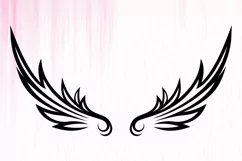 Angel Wings Tattoo SVG, Memorial Angel Wings, Memorial SVG Product Image 2
