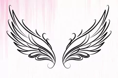 Memorial Angel Wings, Angel Wings Tattoo SVG, Memorial SVG Product Image 2