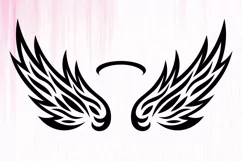 Memorial Angel Wings SVG, Angel Wings and Halo, Memorial SVG Product Image 2