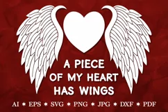 Memorial Angel Wings SVG, T shirt Design, Heart with Wings Product Image 1