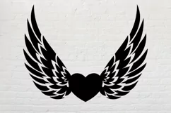 Memorial Angel Wings, Angel Wings Tattoo, Memorial Heart SVG Product Image 2