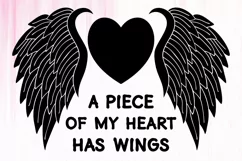 Memorial Angel Wings SVG, T shirt Design, Heart with Wings Product Image 2